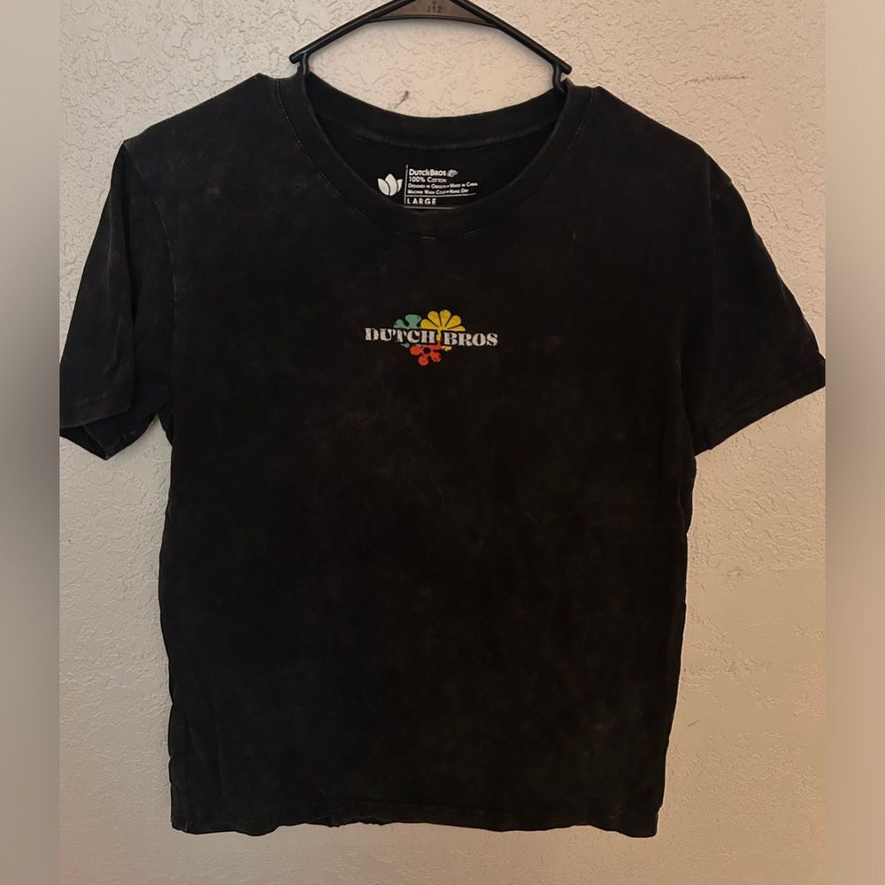 Dutch bros flower windmill acid wash t shirt